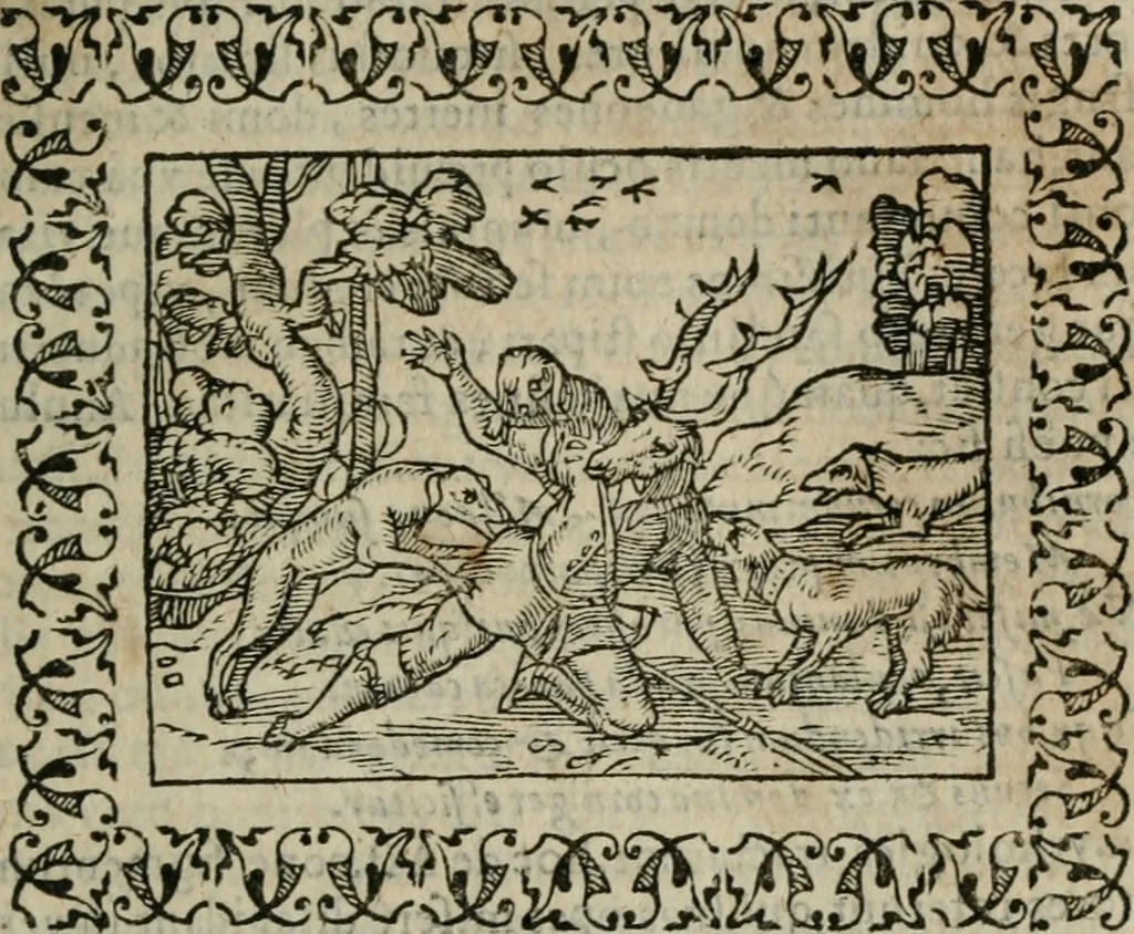 An illustration from Omnia Andreae Alciati v. c. emblemata : cum commentariis, quibus emblematum omnium aperta origine, mens authoris explicatur, & obscura omnia dubiaque illustrantur, 1583, leaf 218