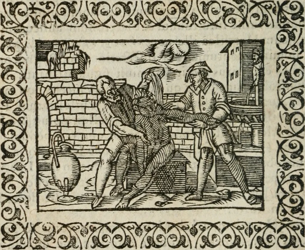 An illustration from Omnia Andreae Alciati v. c. emblemata : cum commentariis, quibus emblematum omnium aperta origine, mens authoris explicatur, & obscura omnia dubiaque illustrantur, 1583, leaf 235