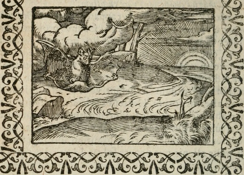 An illustration from Omnia Andreae Alciati v. c. emblemata : cum commentariis, quibus emblematum omnium aperta origine, mens authoris explicatur, & obscura omnia dubiaque illustrantur, 1583, leaf 239