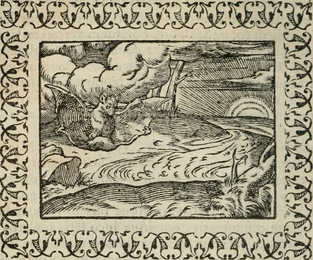 An illustration from Omnia Andreae Alciati v. c. emblemata : cum commentariis, quibus emblematum omnium aperta origine, mens authoris explicatur, & obscura omnia dubiaque illustrantur, 1583, leaf 241