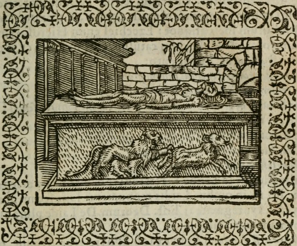 An illustration from Omnia Andreae Alciati v. c. emblemata : cum commentariis, quibus emblematum omnium aperta origine, mens authoris explicatur, & obscura omnia dubiaque illustrantur, 1583, leaf 276