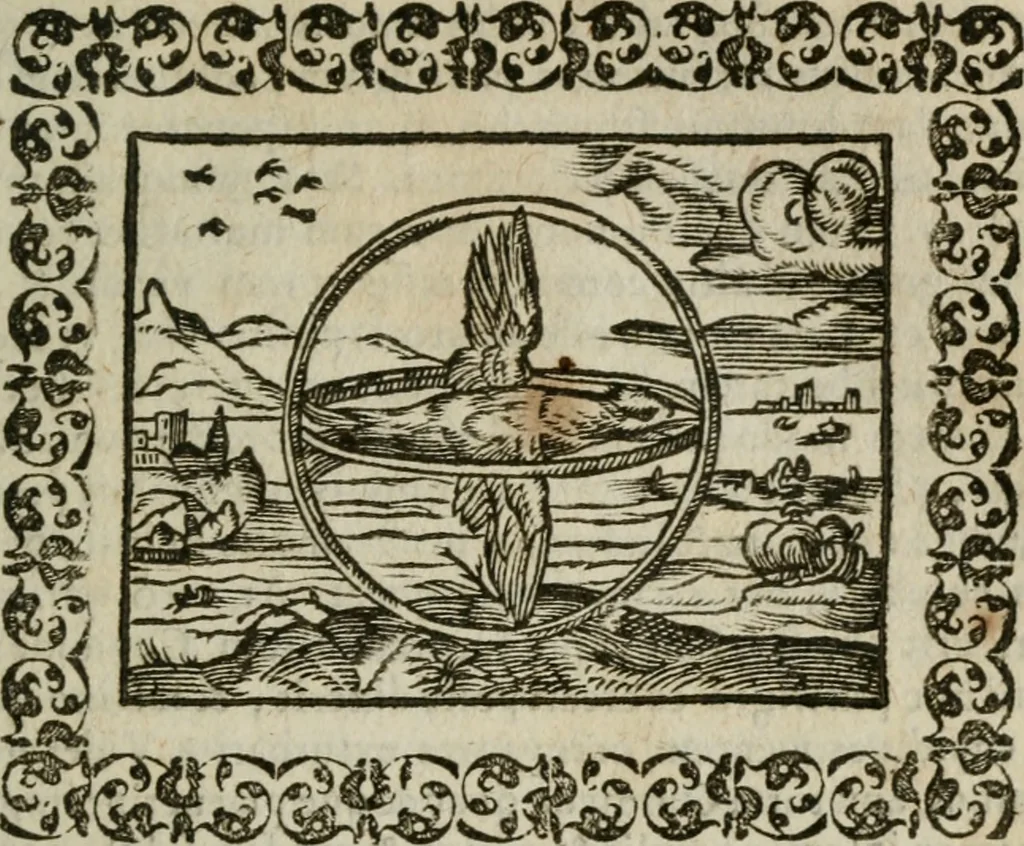 An illustration from Omnia Andreae Alciati v. c. emblemata : cum commentariis, quibus emblematum omnium aperta origine, mens authoris explicatur, & obscura omnia dubiaque illustrantur, 1583, leaf 288