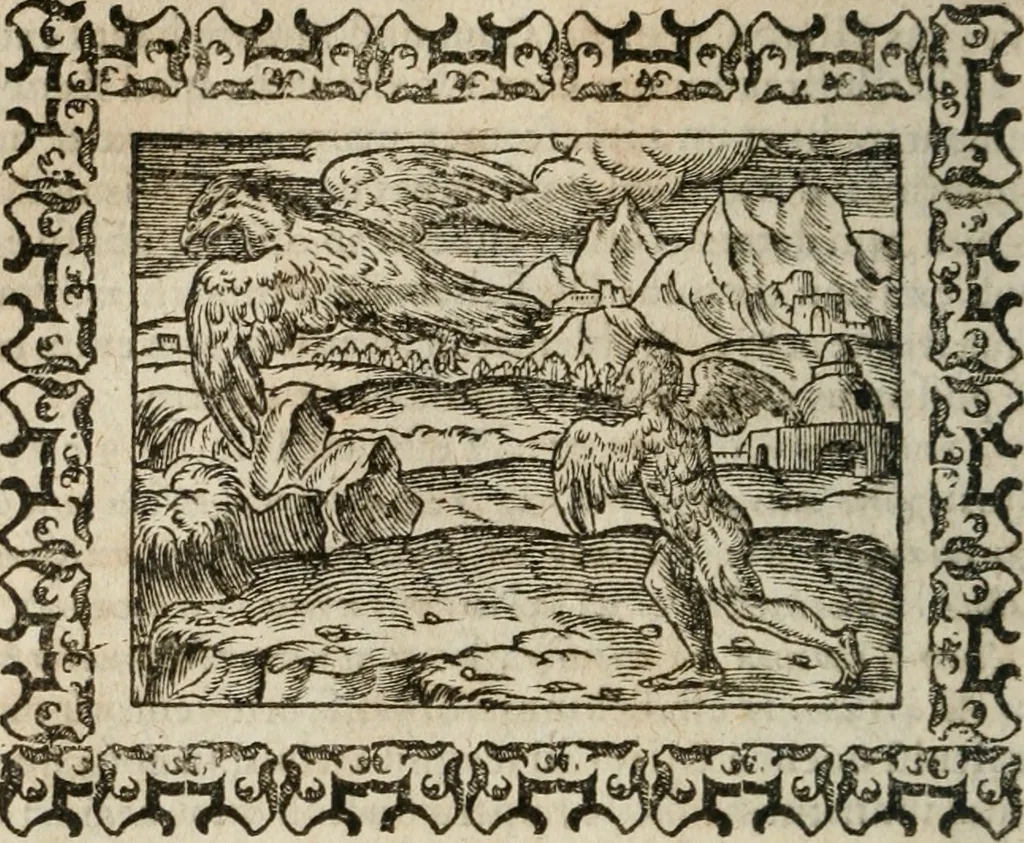 An illustration from Omnia Andreae Alciati v. c. emblemata : cum commentariis, quibus emblematum omnium aperta origine, mens authoris explicatur, & obscura omnia dubiaque illustrantur, 1583, leaf 303