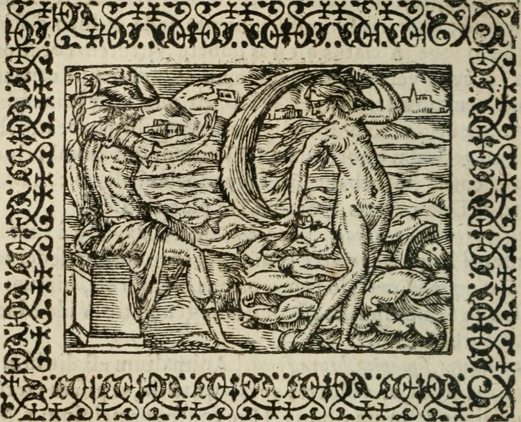 An illustration from Omnia Andreae Alciati v. c. emblemata : cum commentariis, quibus emblematum omnium aperta origine, mens authoris explicatur, & obscura omnia dubiaque illustrantur, 1583, leaf 339