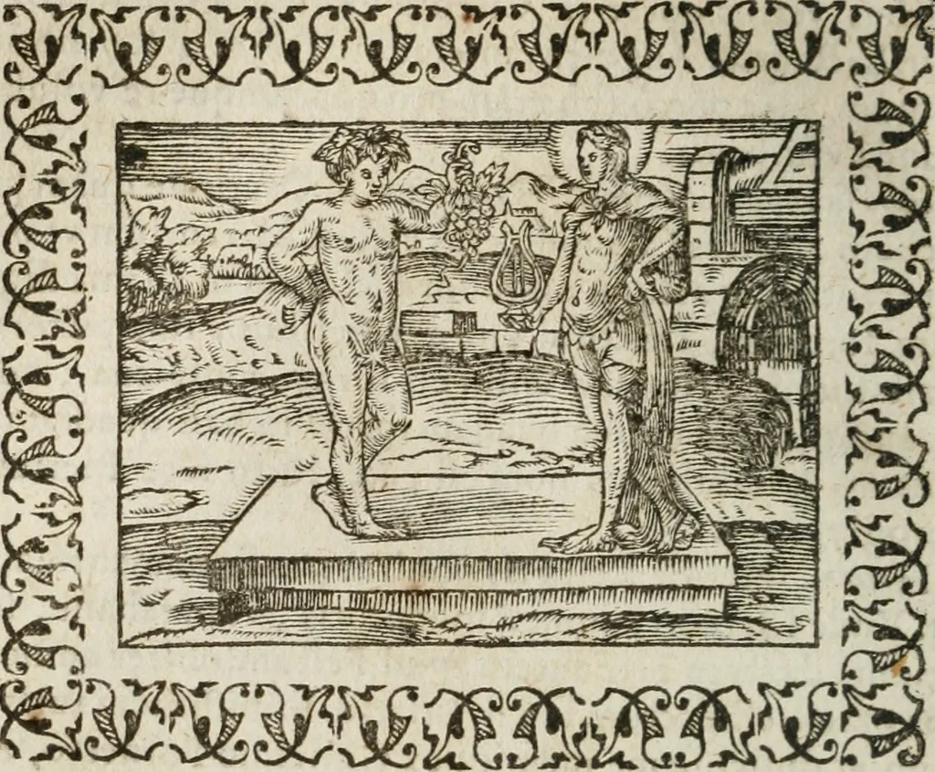 An illustration from Omnia Andreae Alciati v. c. emblemata : cum commentariis, quibus emblematum omnium aperta origine, mens authoris explicatur, & obscura omnia dubiaque illustrantur, 1583, leaf 343