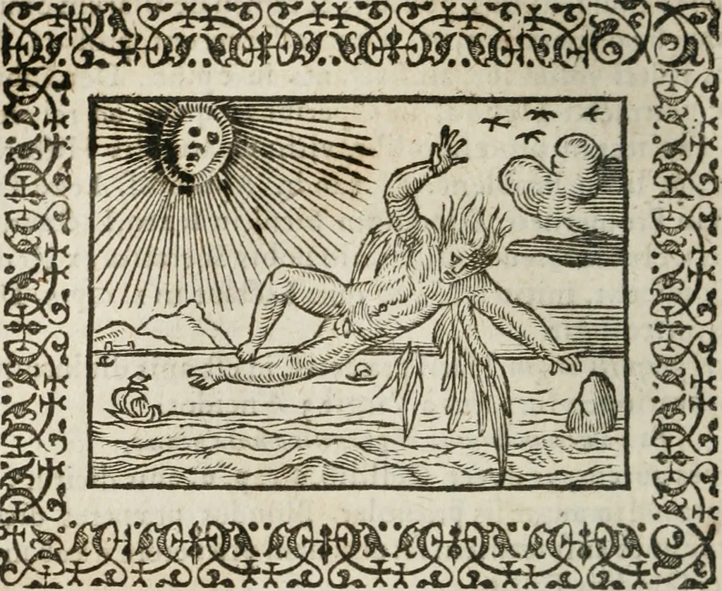 An illustration from Omnia Andreae Alciati v. c. emblemata : cum commentariis, quibus emblematum omnium aperta origine, mens authoris explicatur, & obscura omnia dubiaque illustrantur, 1583, leaf 355