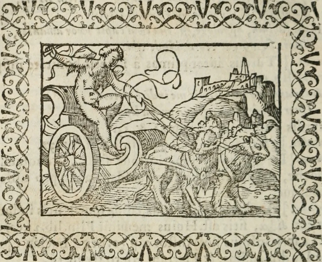 An illustration from Omnia Andreae Alciati v. c. emblemata : cum commentariis, quibus emblematum omnium aperta origine, mens authoris explicatur, & obscura omnia dubiaque illustrantur, 1583, leaf 361