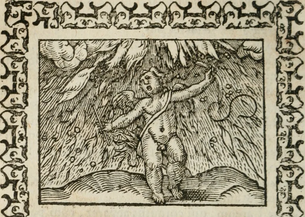 An illustration from Omnia Andreae Alciati v. c. emblemata : cum commentariis, quibus emblematum omnium aperta origine, mens authoris explicatur, & obscura omnia dubiaque illustrantur, 1583, leaf 367