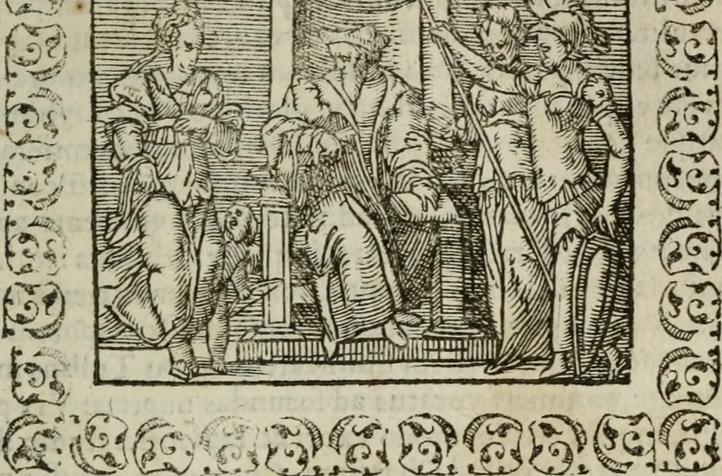 An illustration from Omnia Andreae Alciati v. c. emblemata : cum commentariis, quibus emblematum omnium aperta origine, mens authoris explicatur, & obscura omnia dubiaque illustrantur, 1583, leaf 370