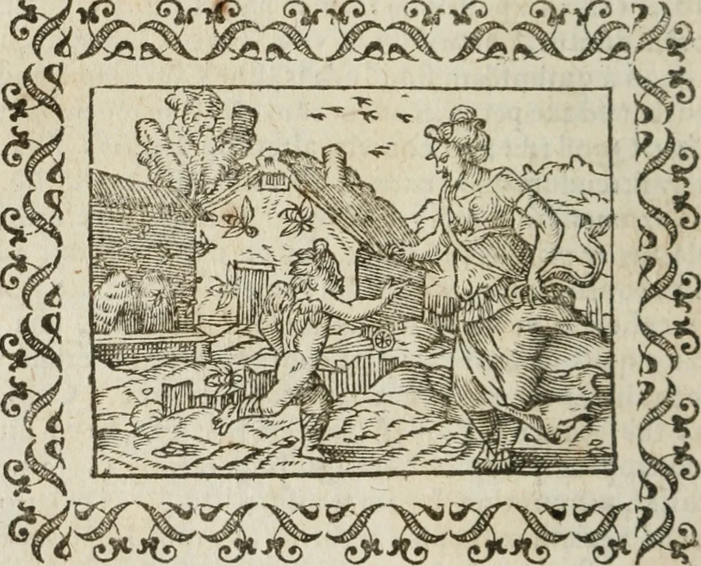 An illustration from Omnia Andreae Alciati v. c. emblemata : cum commentariis, quibus emblematum omnium aperta origine, mens authoris explicatur, & obscura omnia dubiaque illustrantur, 1583, leaf 381