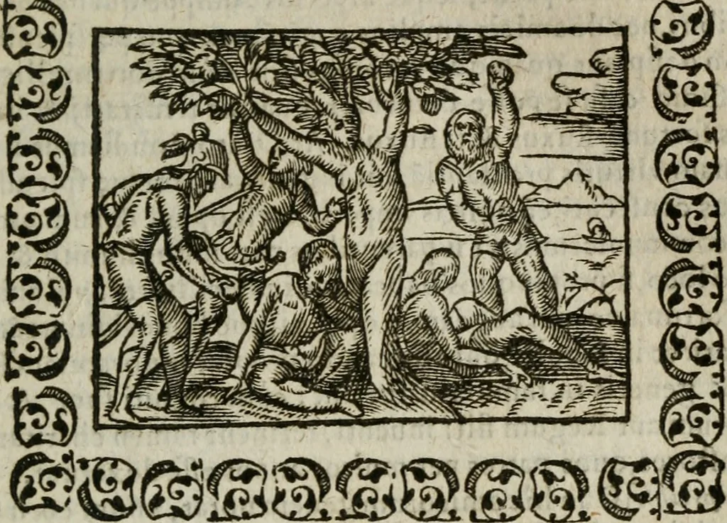An illustration from Omnia Andreae Alciati v. c. emblemata : cum commentariis, quibus emblematum omnium aperta origine, mens authoris explicatur, & obscura omnia dubiaque illustrantur, 1583, leaf 396