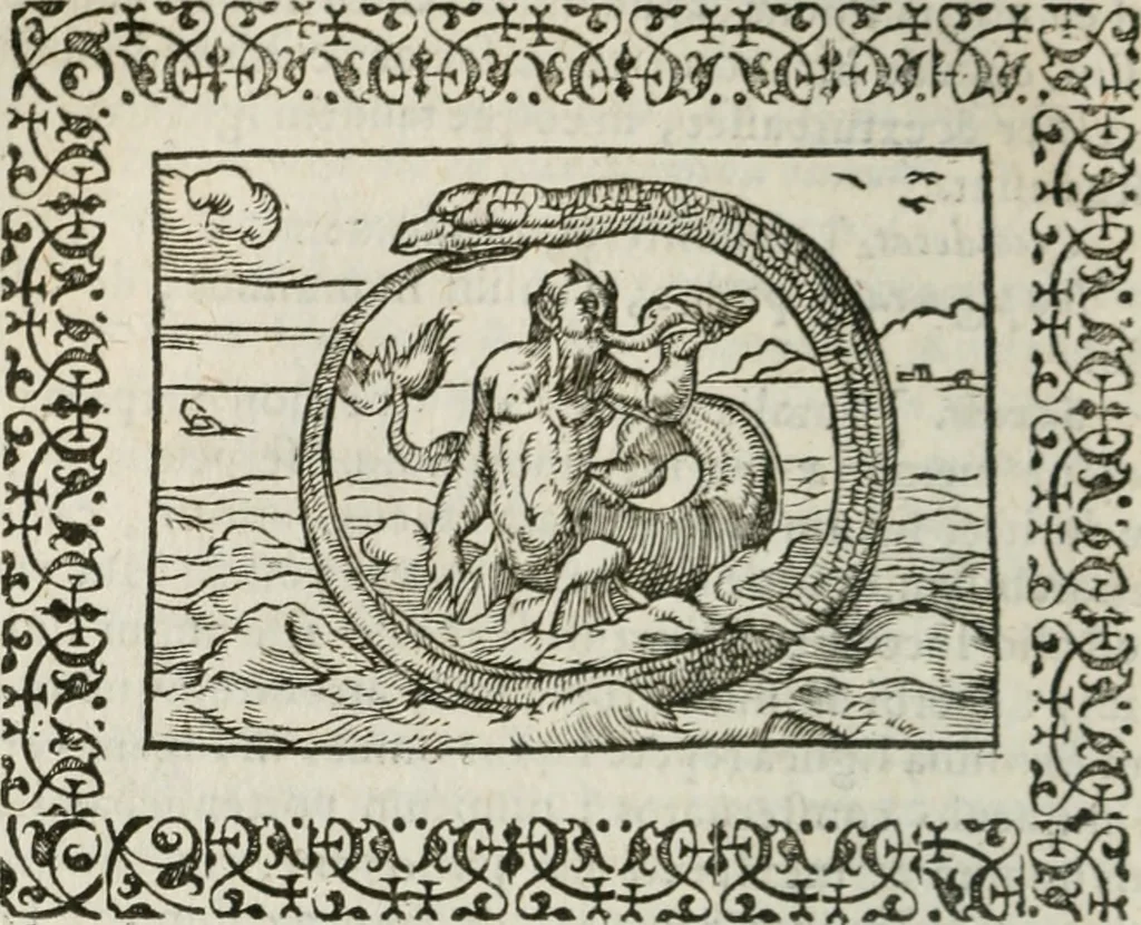 An illustration from Omnia Andreae Alciati v. c. emblemata : cum commentariis, quibus emblematum omnium aperta origine, mens authoris explicatur, & obscura omnia dubiaque illustrantur, 1583, leaf 461