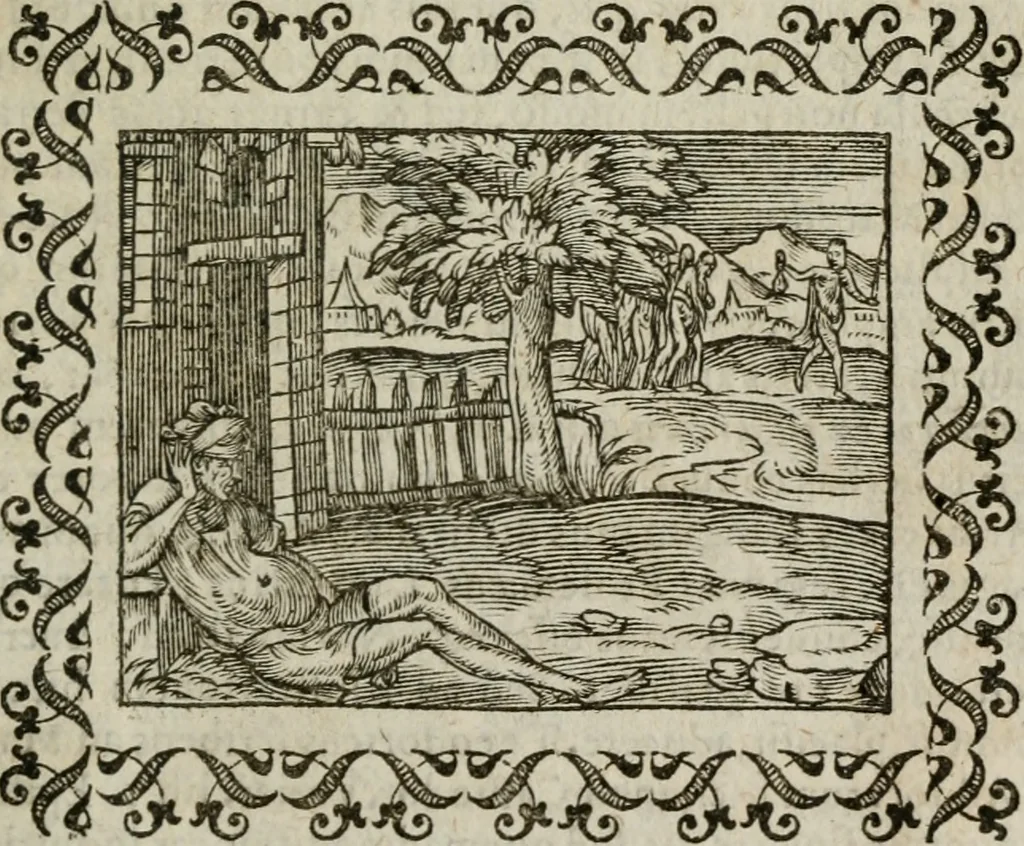 An illustration from Omnia Andreae Alciati v. c. emblemata : cum commentariis, quibus emblematum omnium aperta origine, mens authoris explicatur, & obscura omnia dubiaque illustrantur, 1583, leaf 504