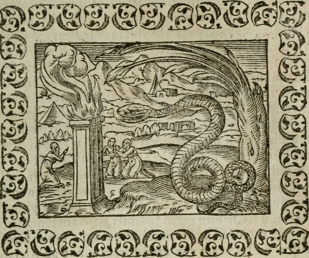 An illustration from Omnia Andreae Alciati v. c. emblemata : cum commentariis, quibus emblematum omnium aperta origine, mens authoris explicatur, & obscura omnia dubiaque illustrantur, 1583, leaf 512