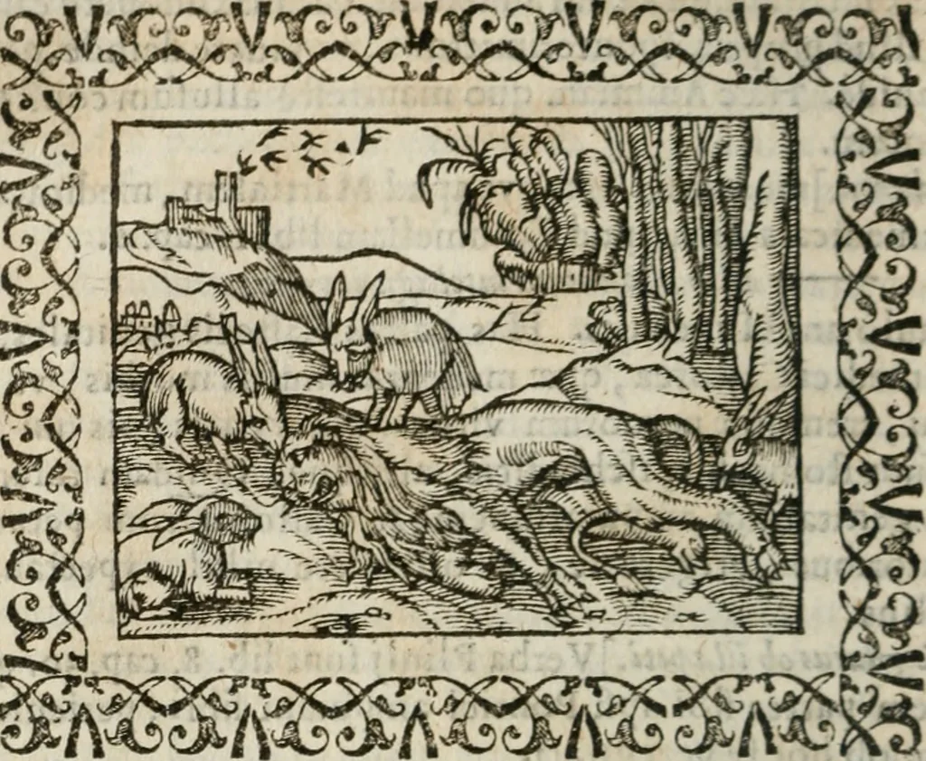An illustration from Omnia Andreae Alciati v. c. emblemata : cum commentariis, quibus emblematum omnium aperta origine, mens authoris explicatur, & obscura omnia dubiaque illustrantur, 1583, leaf 521