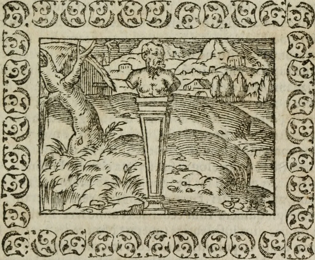 An illustration from Omnia Andreae Alciati v. c. emblemata : cum commentariis, quibus emblematum omnium aperta origine, mens authoris explicatur, & obscura omnia dubiaque illustrantur, 1583, leaf 528