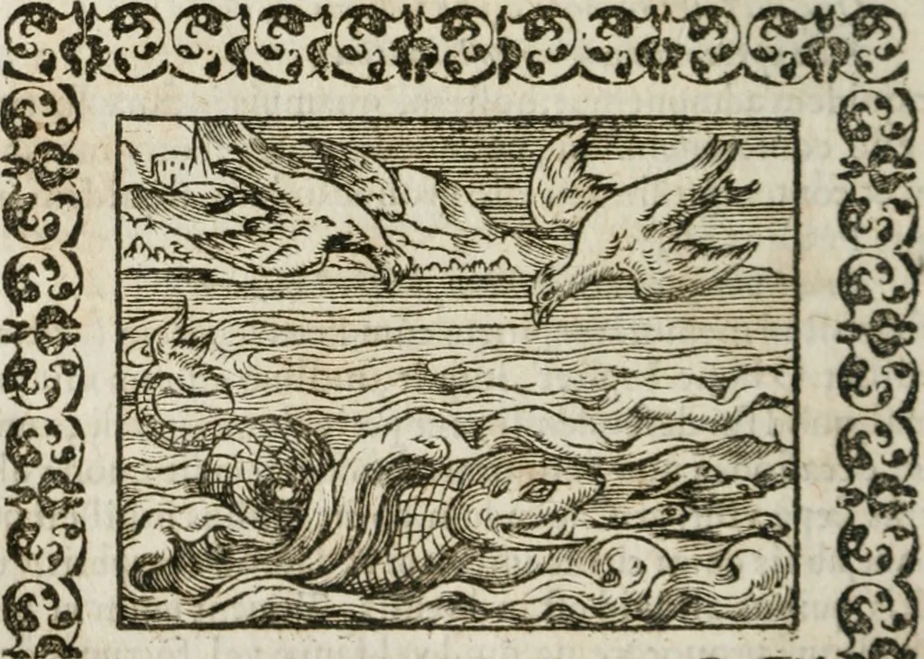 An illustration from Omnia Andreae Alciati v. c. emblemata : cum commentariis, quibus emblematum omnium aperta origine, mens authoris explicatur, & obscura omnia dubiaque illustrantur, 1583, leaf 559