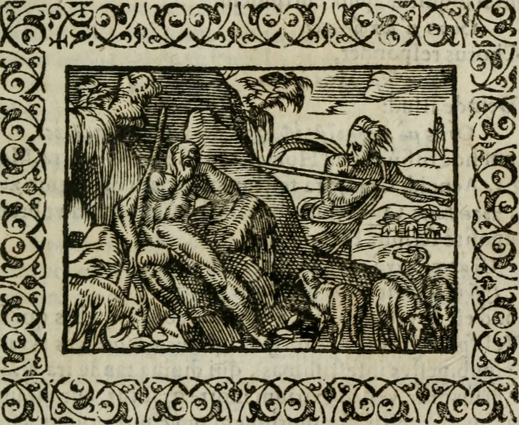 An illustration from Omnia Andreae Alciati v. c. emblemata : cum commentariis, quibus emblematum omnium aperta origine, mens authoris explicatur, & obscura omnia dubiaque illustrantur, 1583, leaf 564