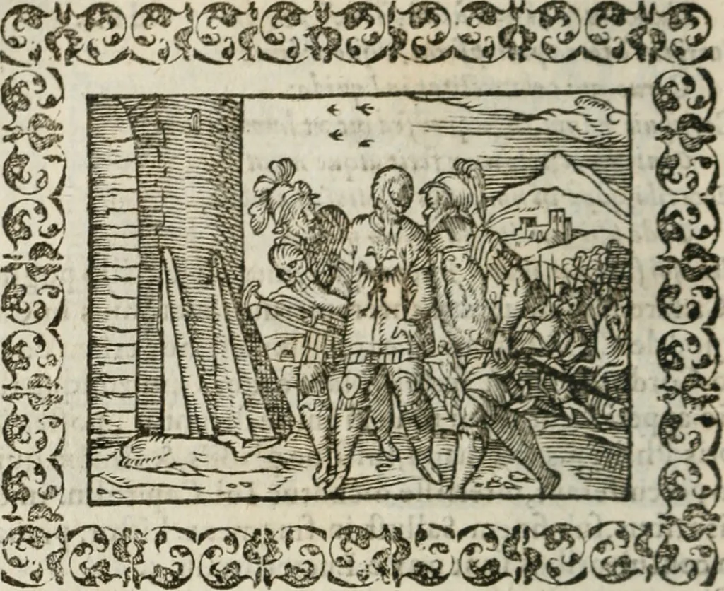An illustration from Omnia Andreae Alciati v. c. emblemata : cum commentariis, quibus emblematum omnium aperta origine, mens authoris explicatur, & obscura omnia dubiaque illustrantur, 1583, leaf 569