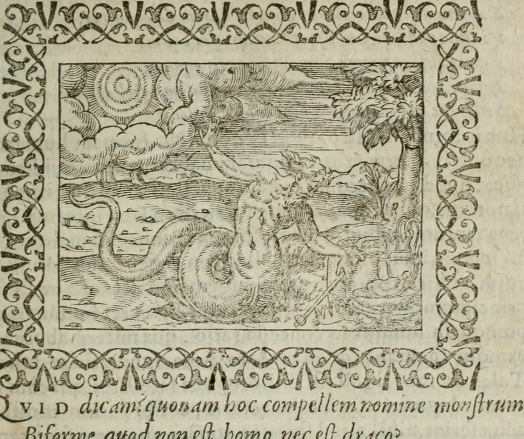 An illustration from Omnia Andreae Alciati v. c. emblemata : cum commentariis, quibus emblematum omnium aperta origine, mens authoris explicatur, & obscura omnia dubiaque illustrantur, 1583, leaf 58