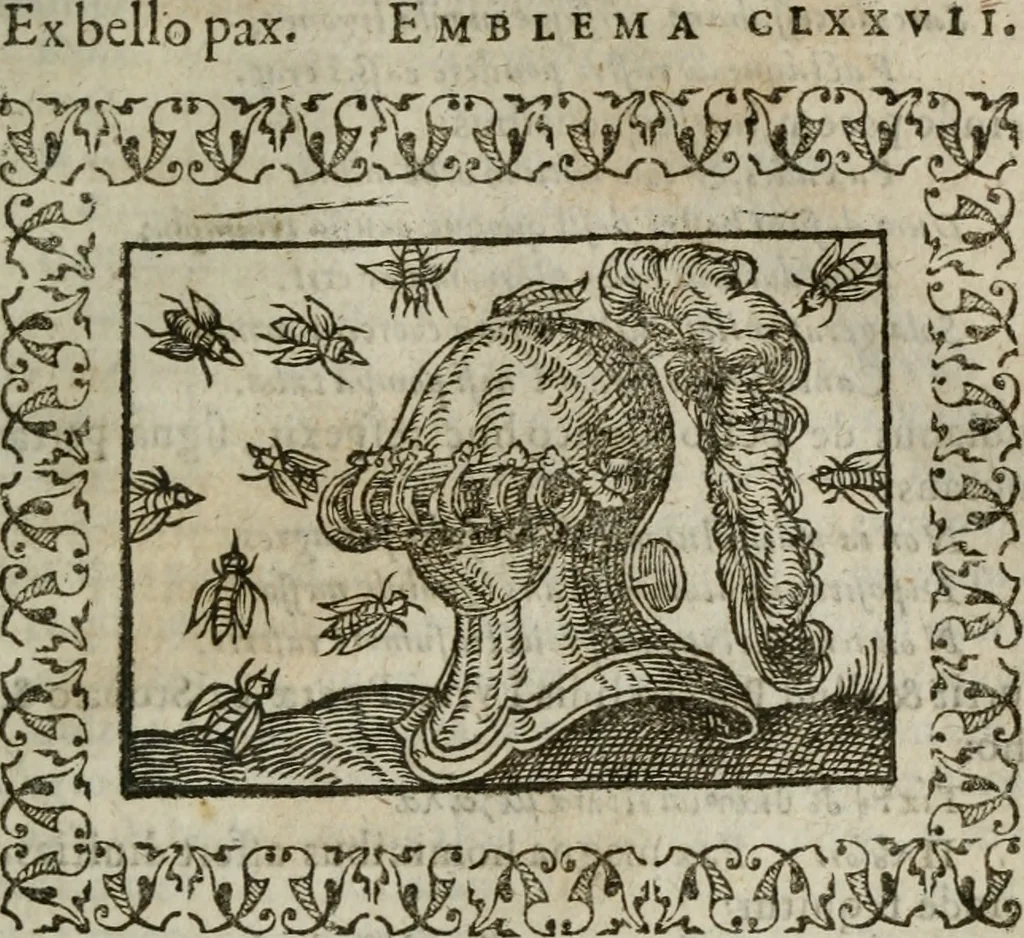 An illustration from Omnia Andreae Alciati v. c. emblemata : cum commentariis, quibus emblematum omnium aperta origine, mens authoris explicatur, & obscura omnia dubiaque illustrantur, 1583, leaf 580