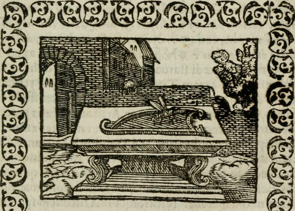 An illustration from Omnia Andreae Alciati v. c. emblemata : cum commentariis, quibus emblematum omnium aperta origine, mens authoris explicatur, & obscura omnia dubiaque illustrantur, 1583, leaf 608