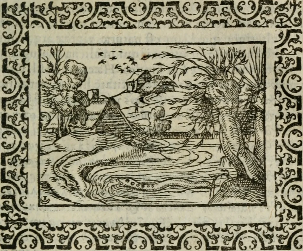 An illustration from Omnia Andreae Alciati v. c. emblemata : cum commentariis, quibus emblematum omnium aperta origine, mens authoris explicatur, & obscura omnia dubiaque illustrantur, 1583, leaf 632