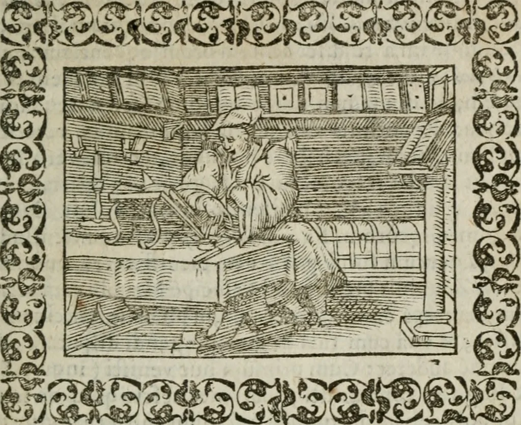 An illustration from Omnia Andreae Alciati v. c. emblemata : cum commentariis, quibus emblematum omnium aperta origine, mens authoris explicatur, & obscura omnia dubiaque illustrantur, 1583, leaf 82