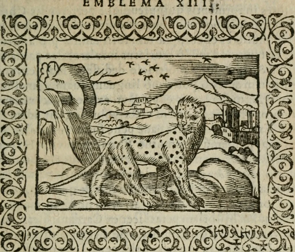 An illustration from Omnia Andreae Alciati v. c. emblemata : cum commentariis, quibus emblematum omnium aperta origine, mens authoris explicatur, & obscura omnia dubiaque illustrantur, 1583, leaf 90