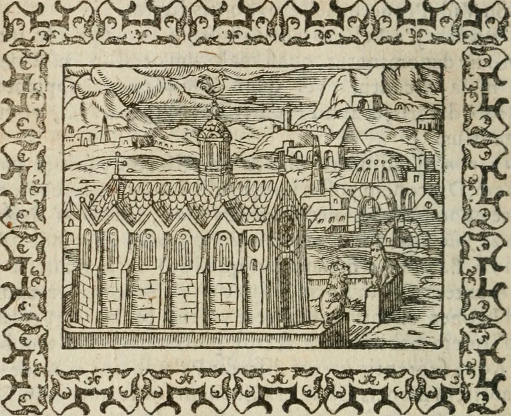 An illustration from Omnia Andreae Alciati v. c. emblemata : cum commentariis, quibus emblematum omnium aperta origine, mens authoris explicatur, & obscura omnia dubiaque illustrantur, 1583, leaf 95