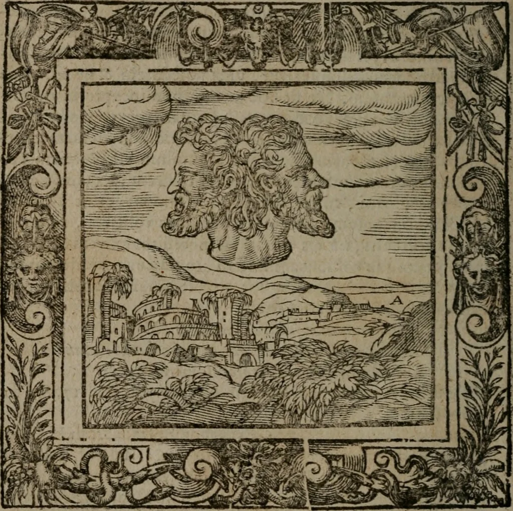 An illustration from Omnia Andreae Alciati v.c. emblemata : cum commentariis, quibus emblematum omnium aperta origine, mens auctoris explicatur, & obscura omnia dubiaque illustrantur, 1581, leaf 123