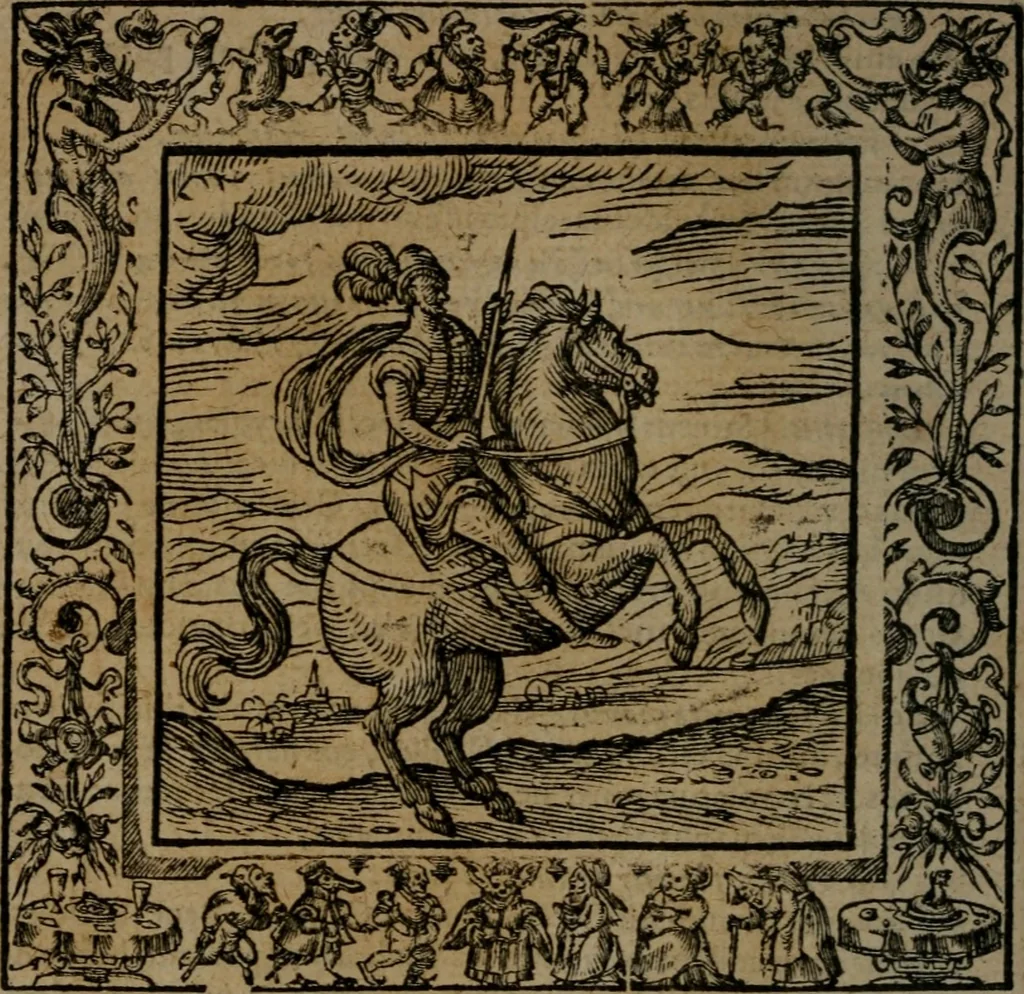 An illustration from Omnia Andreae Alciati v.c. emblemata : cum commentariis, quibus emblematum omnium aperta origine, mens auctoris explicatur, & obscura omnia dubiaque illustrantur, 1581, leaf 191