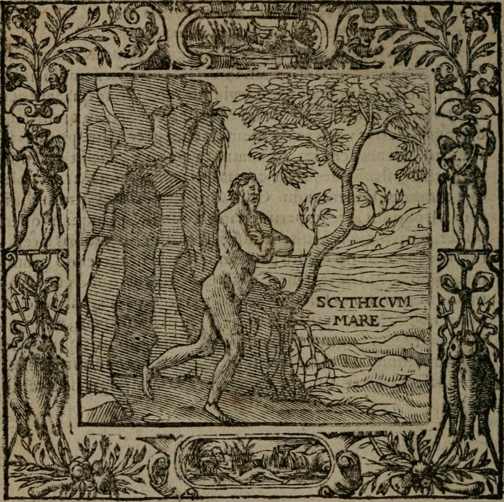 An illustration from Omnia Andreae Alciati v.c. emblemata : cum commentariis, quibus emblematum omnium aperta origine, mens auctoris explicatur, & obscura omnia dubiaque illustrantur, 1581, leaf 199