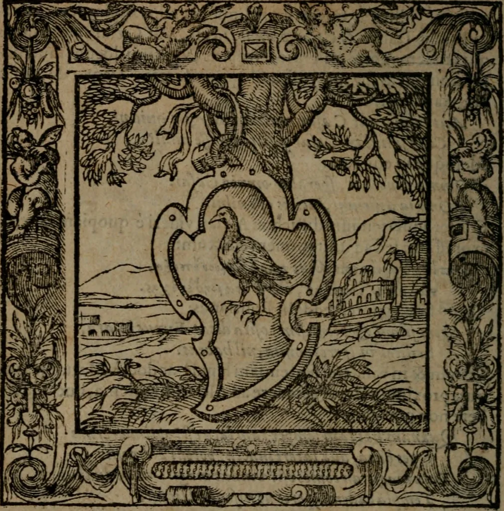 An illustration from Omnia Andreae Alciati v.c. emblemata : cum commentariis, quibus emblematum omnium aperta origine, mens auctoris explicatur, & obscura omnia dubiaque illustrantur, 1581, leaf 231