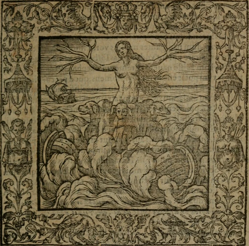 An illustration from Omnia Andreae Alciati v.c. emblemata : cum commentariis, quibus emblematum omnium aperta origine, mens auctoris explicatur, & obscura omnia dubiaque illustrantur, 1581, leaf 290