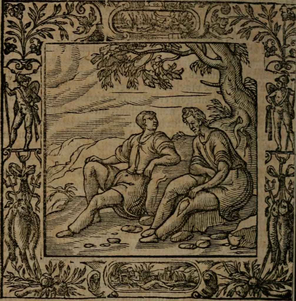 An illustration from Omnia Andreae Alciati v.c. emblemata : cum commentariis, quibus emblematum omnium aperta origine, mens auctoris explicatur, & obscura omnia dubiaque illustrantur, 1581, leaf 331
