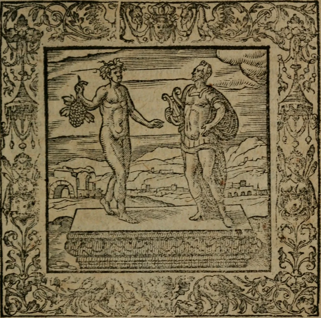 An illustration from Omnia Andreae Alciati v.c. emblemata : cum commentariis, quibus emblematum omnium aperta origine, mens auctoris explicatur, & obscura omnia dubiaque illustrantur, 1581, leaf 380