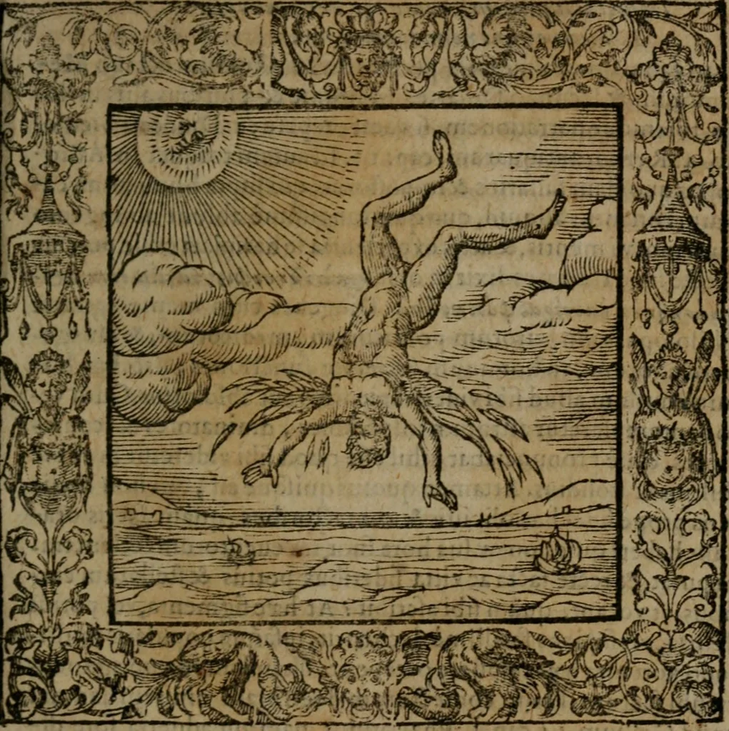 An illustration from Omnia Andreae Alciati v.c. emblemata : cum commentariis, quibus emblematum omnium aperta origine, mens auctoris explicatur, & obscura omnia dubiaque illustrantur, 1581, leaf 394