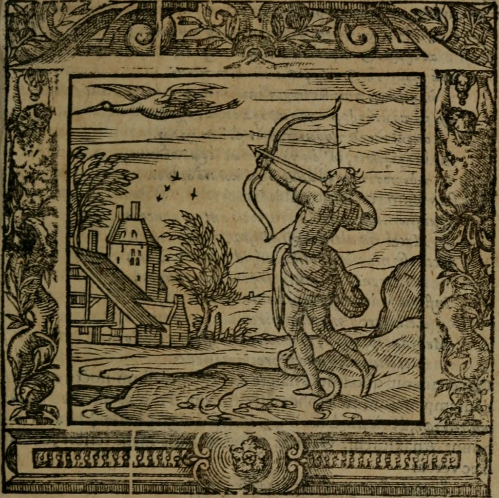 An illustration from Omnia Andreae Alciati v.c. emblemata : cum commentariis, quibus emblematum omnium aperta origine, mens auctoris explicatur, & obscura omnia dubiaque illustrantur, 1581, leaf 398