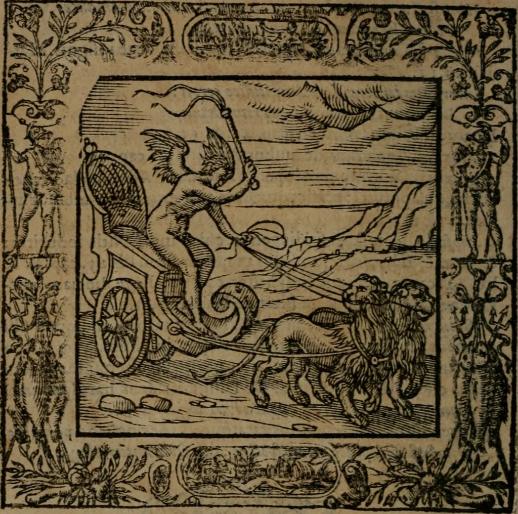 An illustration from Omnia Andreae Alciati v.c. emblemata : cum commentariis, quibus emblematum omnium aperta origine, mens auctoris explicatur, & obscura omnia dubiaque illustrantur, 1581, leaf 401