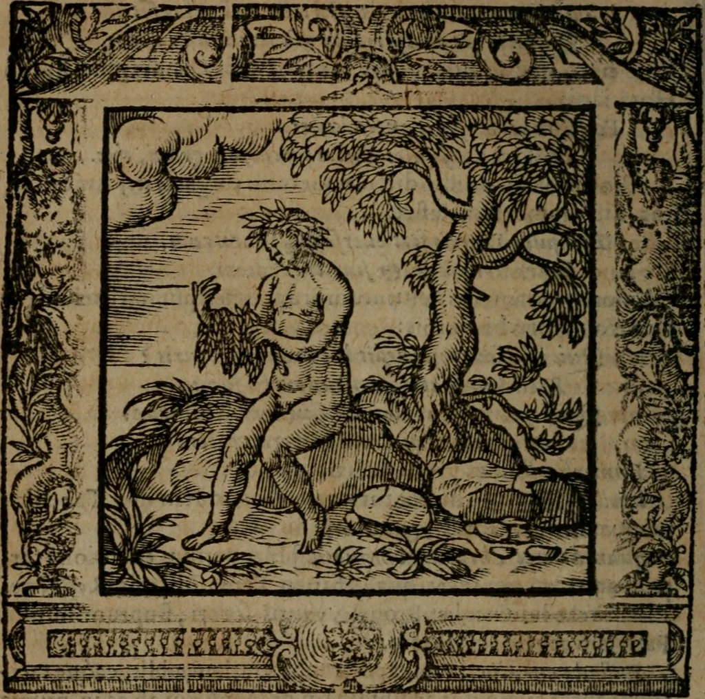 An illustration from Omnia Andreae Alciati v.c. emblemata : cum commentariis, quibus emblematum omnium aperta origine, mens auctoris explicatur, & obscura omnia dubiaque illustrantur, 1581, leaf 413