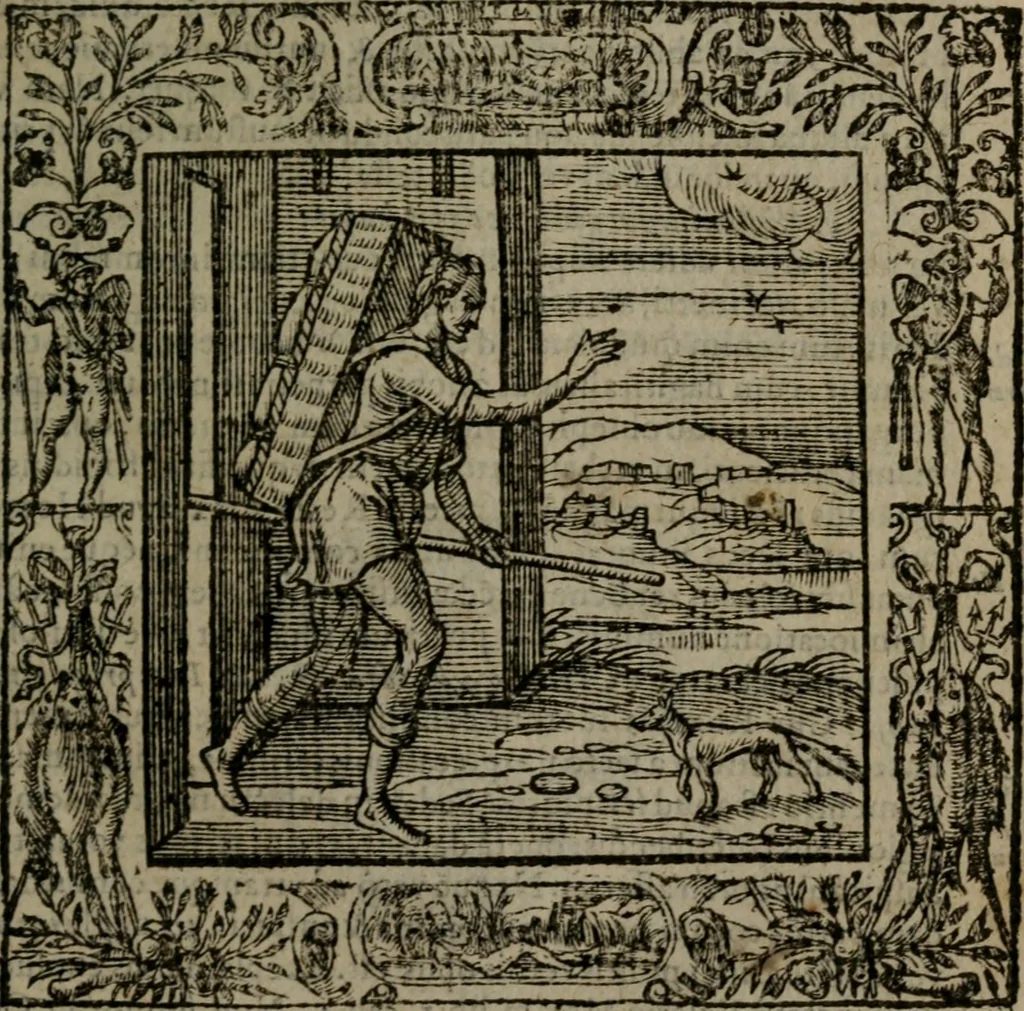 An illustration from Omnia Andreae Alciati v.c. emblemata : cum commentariis, quibus emblematum omnium aperta origine, mens auctoris explicatur, & obscura omnia dubiaque illustrantur, 1581, leaf 486