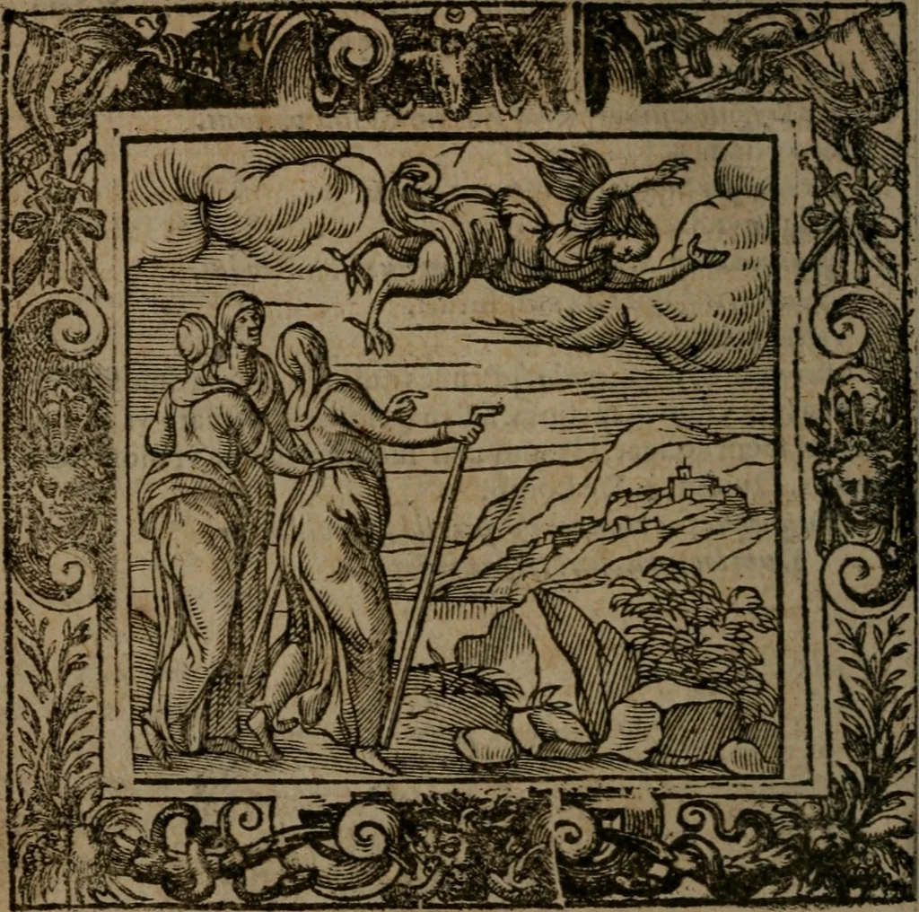 An illustration from Omnia Andreae Alciati v.c. emblemata : cum commentariis, quibus emblematum omnium aperta origine, mens auctoris explicatur, & obscura omnia dubiaque illustrantur, 1581, leaf 499