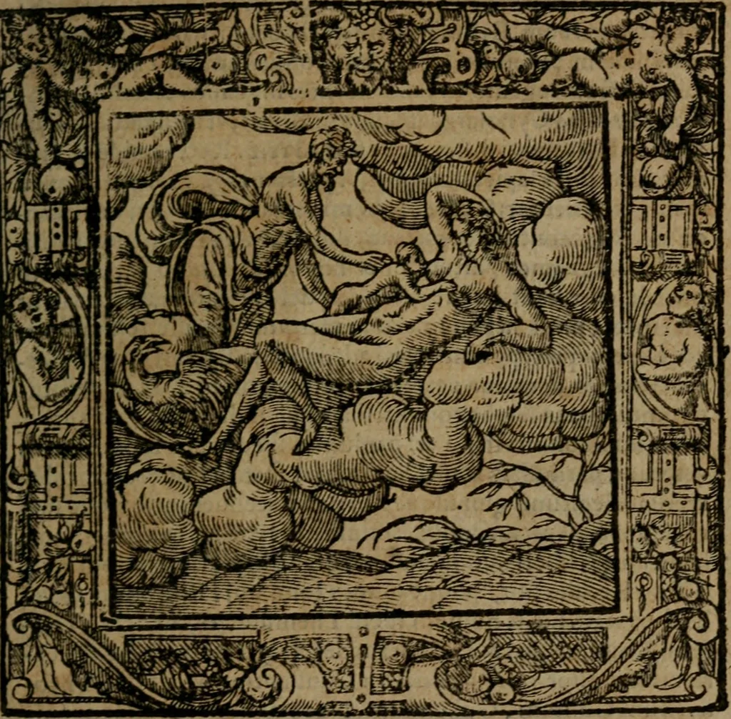 An illustration from Omnia Andreae Alciati v.c. emblemata : cum commentariis, quibus emblematum omnium aperta origine, mens auctoris explicatur, & obscura omnia dubiaque illustrantur, 1581, leaf 530