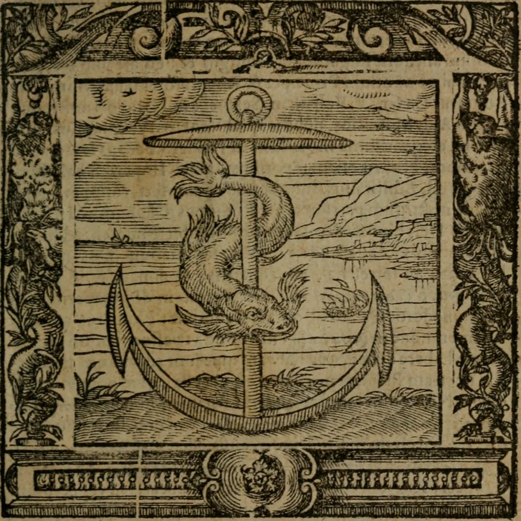 An illustration from Omnia Andreae Alciati v.c. emblemata : cum commentariis, quibus emblematum omnium aperta origine, mens auctoris explicatur, & obscura omnia dubiaque illustrantur, 1581, leaf 544