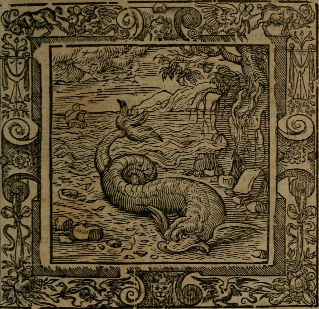 An illustration from Omnia Andreae Alciati v.c. emblemata : cum commentariis, quibus emblematum omnium aperta origine, mens auctoris explicatur, & obscura omnia dubiaque illustrantur, 1581, leaf 608