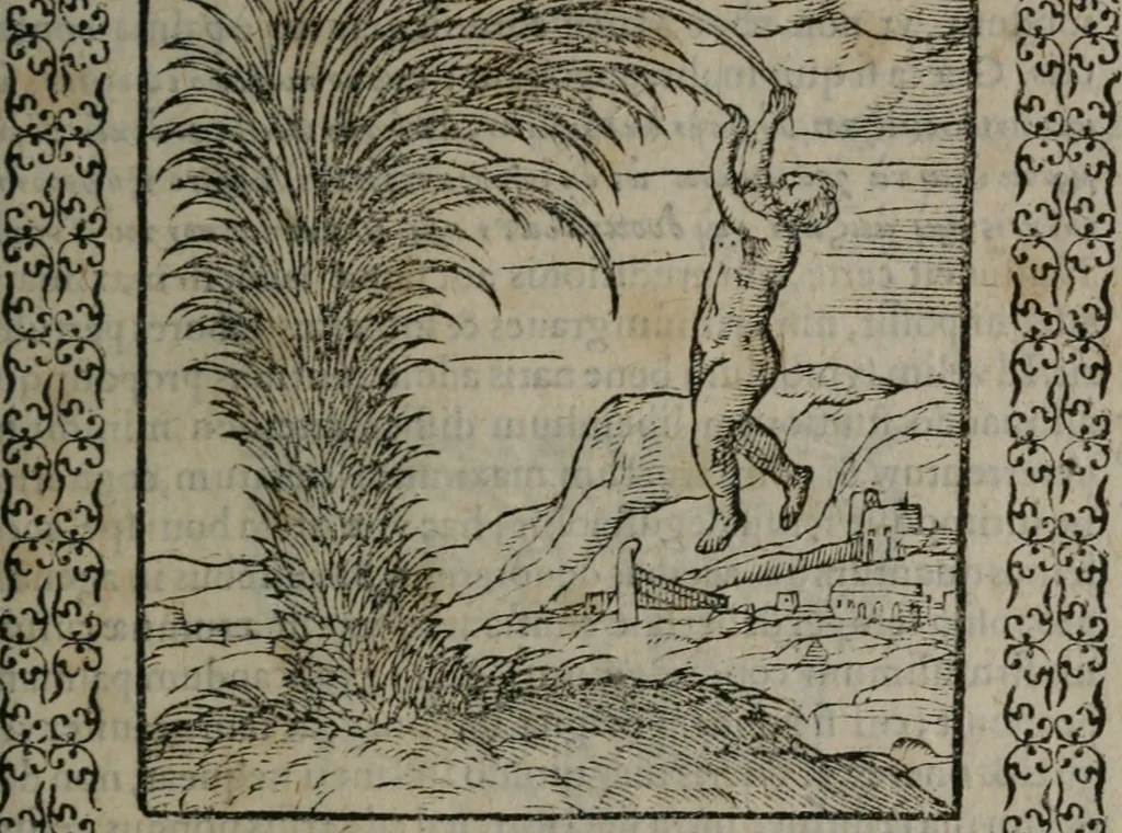 An illustration from Omnia Andreae Alciati v.c. emblemata : cum commentariis, quibus emblematum omnium aperta origine, mens auctoris explicatur, & obscura omnia dubiáque illustrantur, 1577, leaf 180