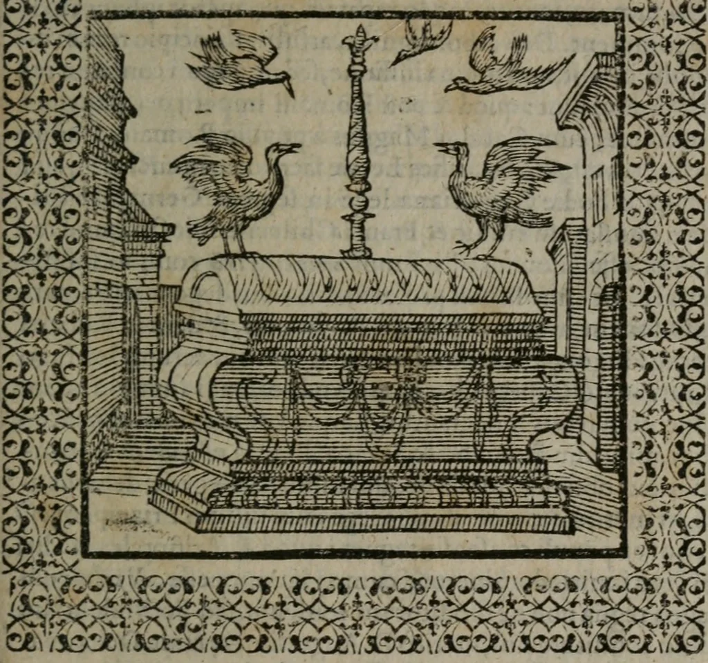 An illustration from Omnia Andreae Alciati v.c. emblemata : cum commentariis, quibus emblematum omnium aperta origine, mens auctoris explicatur, & obscura omnia dubiáque illustrantur, 1577, leaf 186