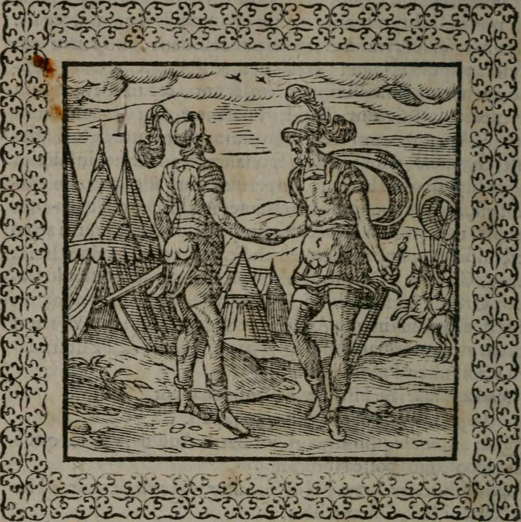 An illustration from Omnia Andreae Alciati v.c. emblemata : cum commentariis, quibus emblematum omnium aperta origine, mens auctoris explicatur, & obscura omnia dubiáque illustrantur, 1577, leaf 189