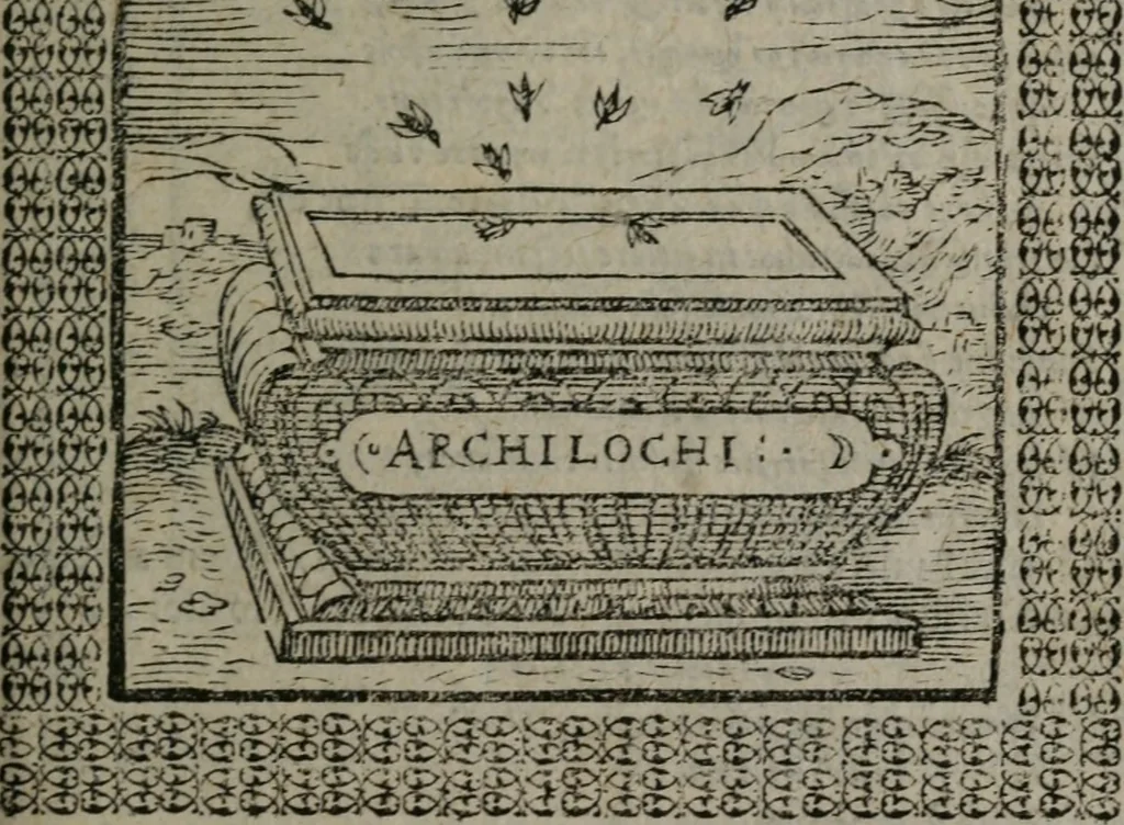 An illustration from Omnia Andreae Alciati v.c. emblemata : cum commentariis, quibus emblematum omnium aperta origine, mens auctoris explicatur, & obscura omnia dubiáque illustrantur, 1577, leaf 220
